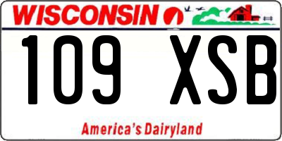 WI license plate 109XSB