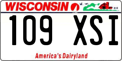 WI license plate 109XSI