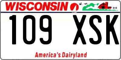 WI license plate 109XSK