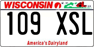 WI license plate 109XSL