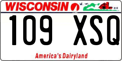 WI license plate 109XSQ