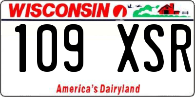 WI license plate 109XSR