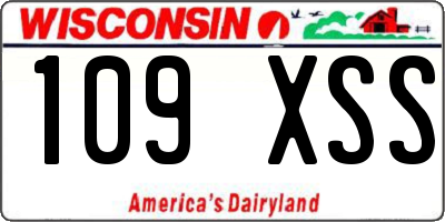 WI license plate 109XSS