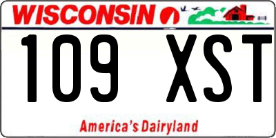 WI license plate 109XST