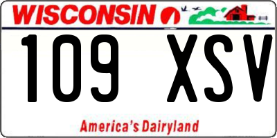 WI license plate 109XSV