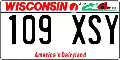 WI license plate 109XSY