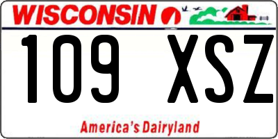 WI license plate 109XSZ