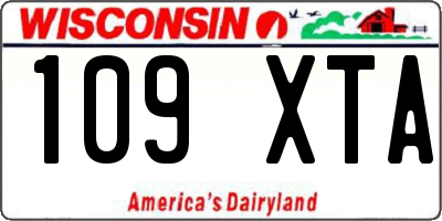 WI license plate 109XTA