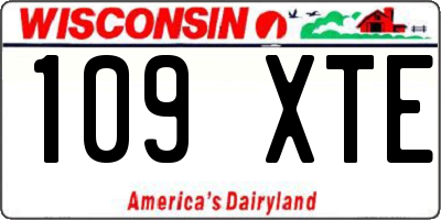 WI license plate 109XTE