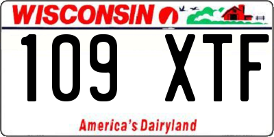 WI license plate 109XTF