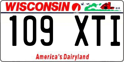 WI license plate 109XTI
