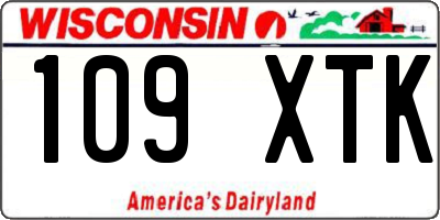 WI license plate 109XTK