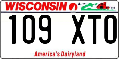 WI license plate 109XTO