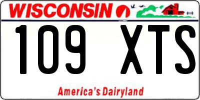WI license plate 109XTS
