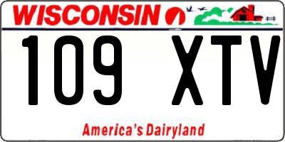 WI license plate 109XTV