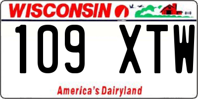 WI license plate 109XTW