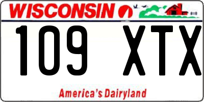 WI license plate 109XTX