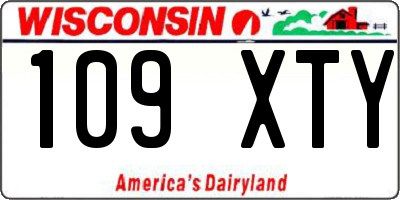 WI license plate 109XTY