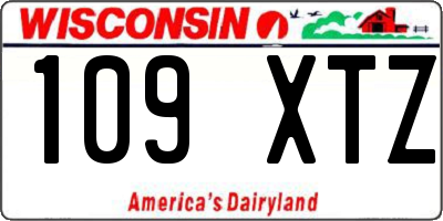 WI license plate 109XTZ