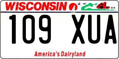 WI license plate 109XUA