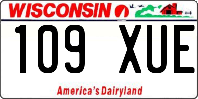 WI license plate 109XUE