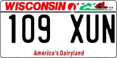 WI license plate 109XUN