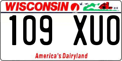 WI license plate 109XUO