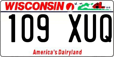 WI license plate 109XUQ