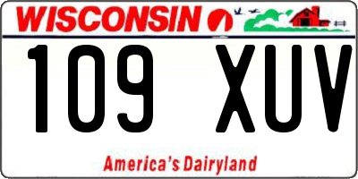WI license plate 109XUV