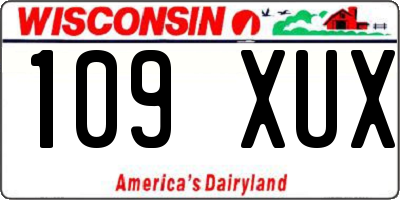 WI license plate 109XUX