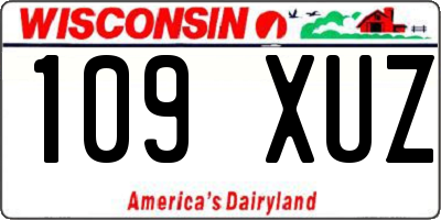 WI license plate 109XUZ