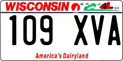 WI license plate 109XVA