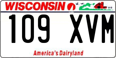 WI license plate 109XVM