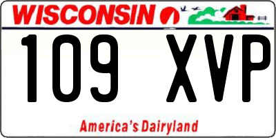 WI license plate 109XVP