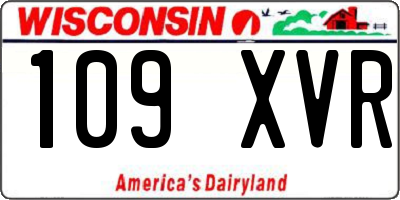 WI license plate 109XVR