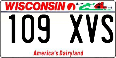 WI license plate 109XVS