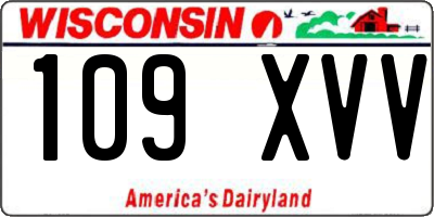 WI license plate 109XVV