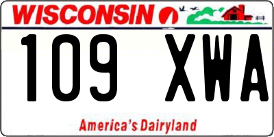 WI license plate 109XWA