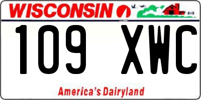 WI license plate 109XWC