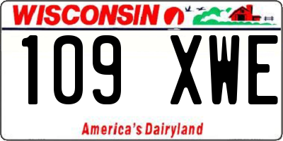 WI license plate 109XWE