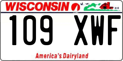 WI license plate 109XWF