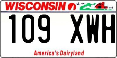 WI license plate 109XWH