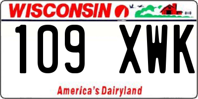 WI license plate 109XWK