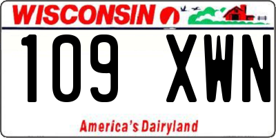 WI license plate 109XWN