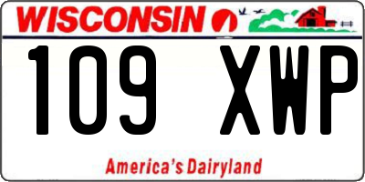 WI license plate 109XWP