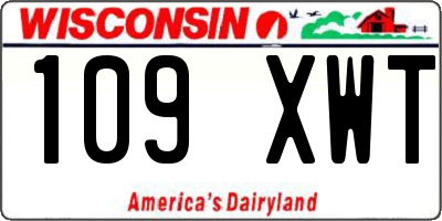 WI license plate 109XWT