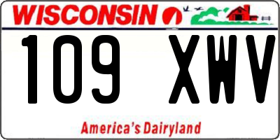 WI license plate 109XWV