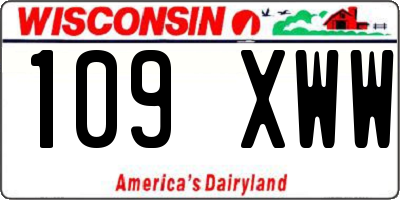 WI license plate 109XWW