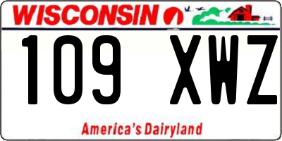 WI license plate 109XWZ