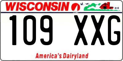 WI license plate 109XXG